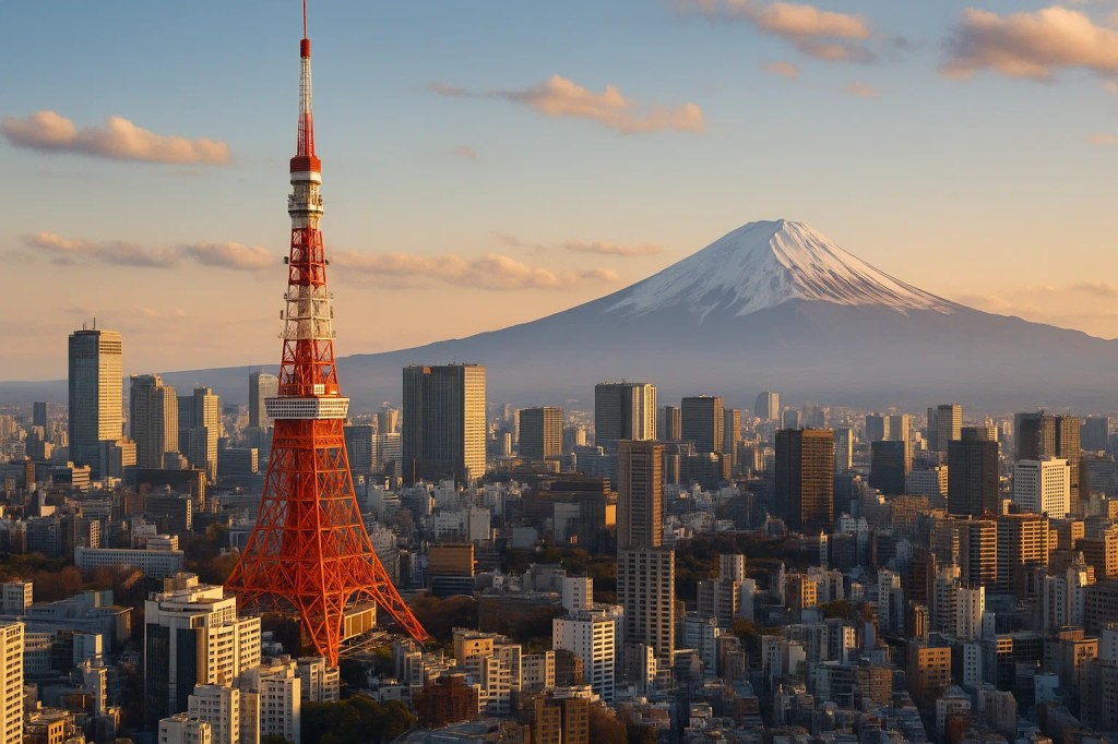 東京鐵塔與富士山